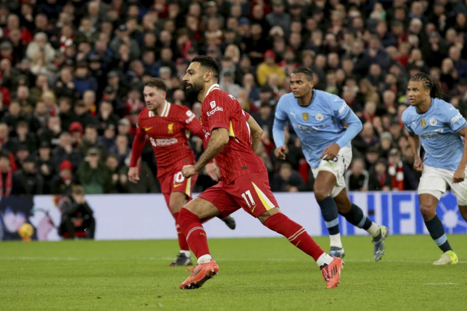 英超-萨拉赫传射 利物浦2-0曼城以9分领跑积分榜