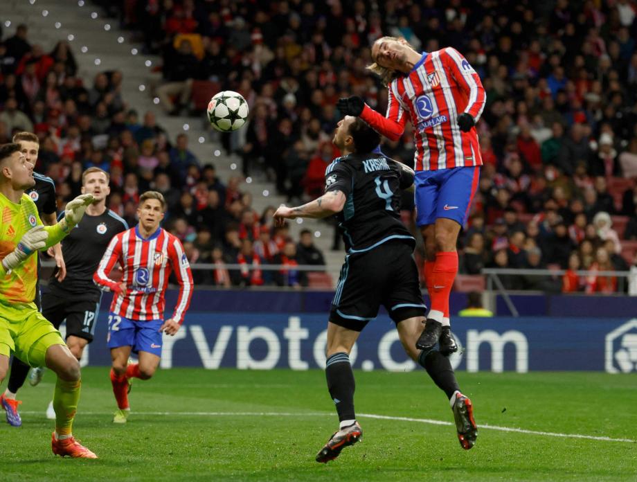 欧冠-格里兹曼连场双响 马竞3-1布拉迪斯拉发