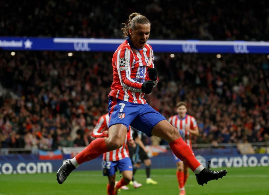 欧冠-格里兹曼连场双响 马竞3-1布拉迪斯拉发