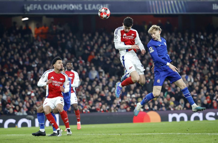 欧冠-哈弗茨破门 阿森纳三球完胜萨格勒布迪纳摩