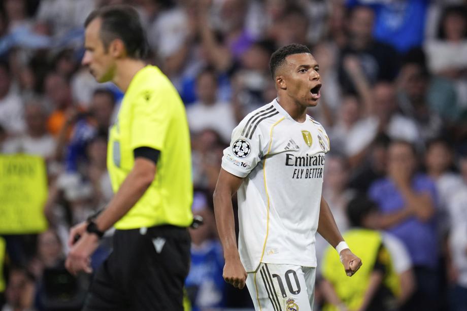 欧冠-姆巴佩双响卡瓦哈尔红牌 皇马2-1逆转马赛