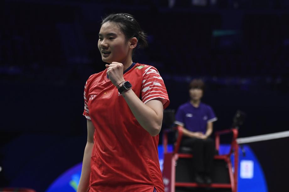 [图]韩悦2-1逆转金佳恩 晋级中国羽毛球各人赛决赛体育集锦