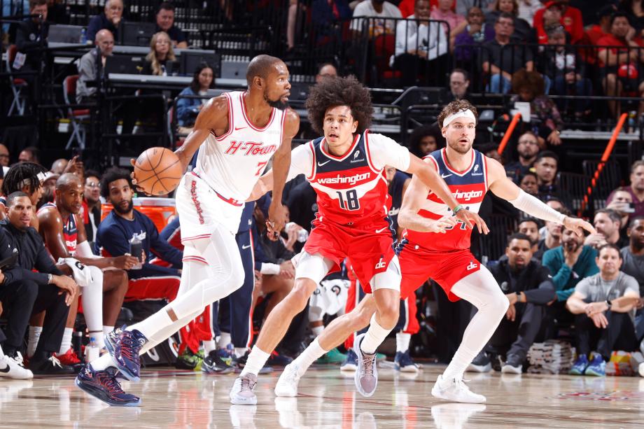 杜兰特23+5萨尔25+11 火箭三人20+轻取奇才