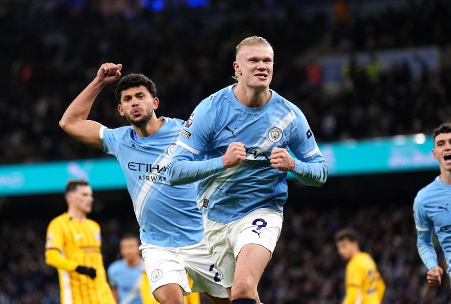 英超-哈兰德点射多库造点 曼城1-1布莱顿