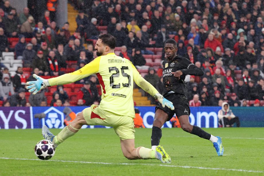 欧冠-登贝莱双响 巴黎2-0总分4-0淘汰利物浦