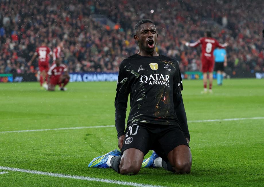 欧冠-登贝莱双响 巴黎2-0总分4-0淘汰利物浦