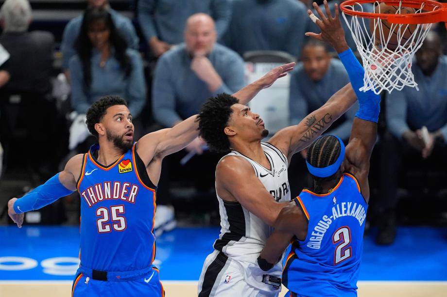 NBA-亚历山大30+9文班21+17 雷霆大比分1-1马刺