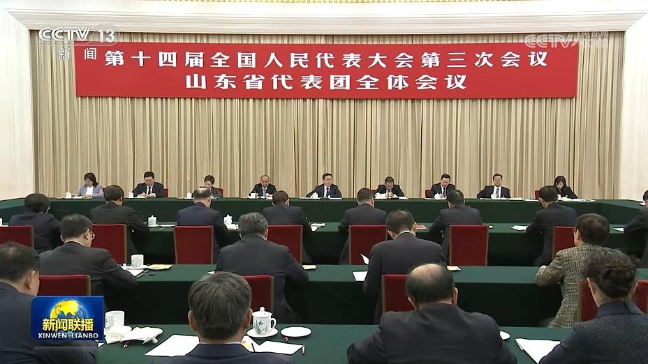 韩正参加山东代表团审议