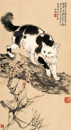 徐悲鴻風の「双猫図」 徐悲鴻風の「双猫図」 - メルカリ