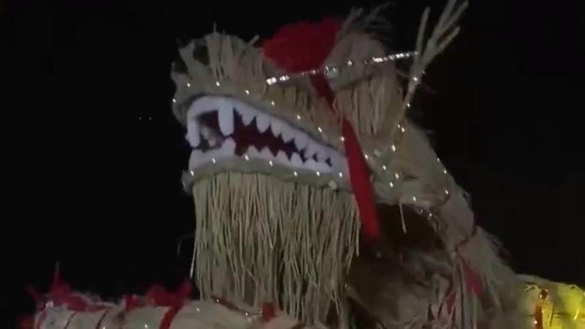 Straw dragon dance held to hope for a harvest in Anhui Province