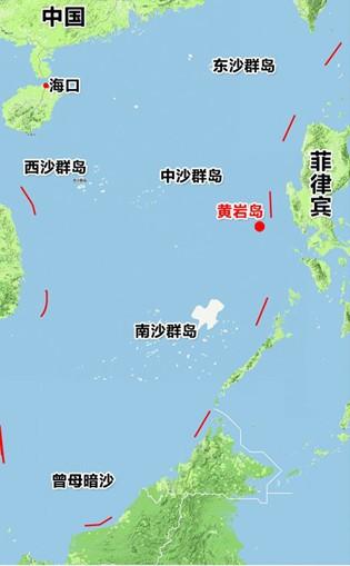 黄岩岛地理位置示意图