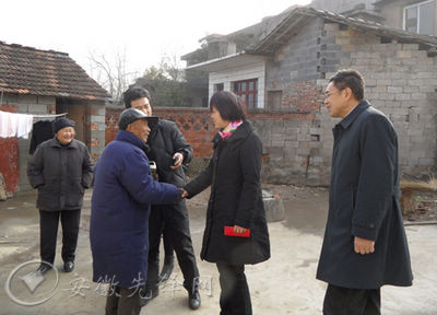 1月23日上午,县委常委,组织部长夏冰馨,副县长徐迎春到家发镇盛桥村