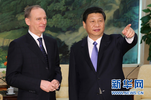 2013年1月8日，习近平在北京人民大会堂会见俄罗斯联邦安全会议秘书帕特鲁舍夫。