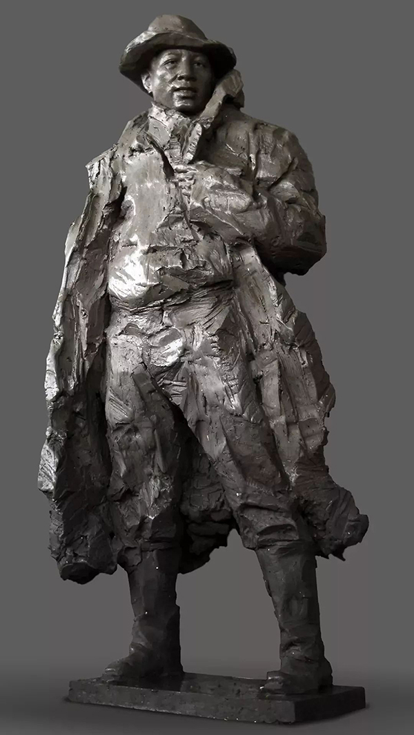 吴为山 《孔繁森》 铸铜 雕塑 204cm×87cm×69cm 2008年 中国美术馆藏