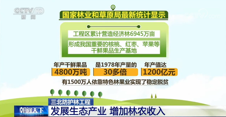 三北防护林工程发展生态产业增加林农收入