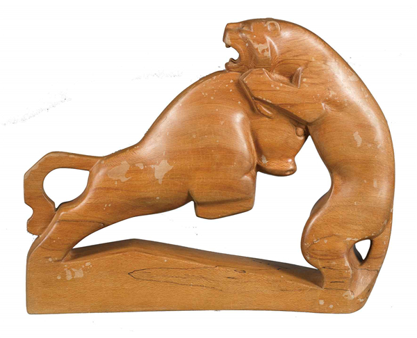 初生牛犊（木雕）    1980年   何力平  中国美术馆藏
