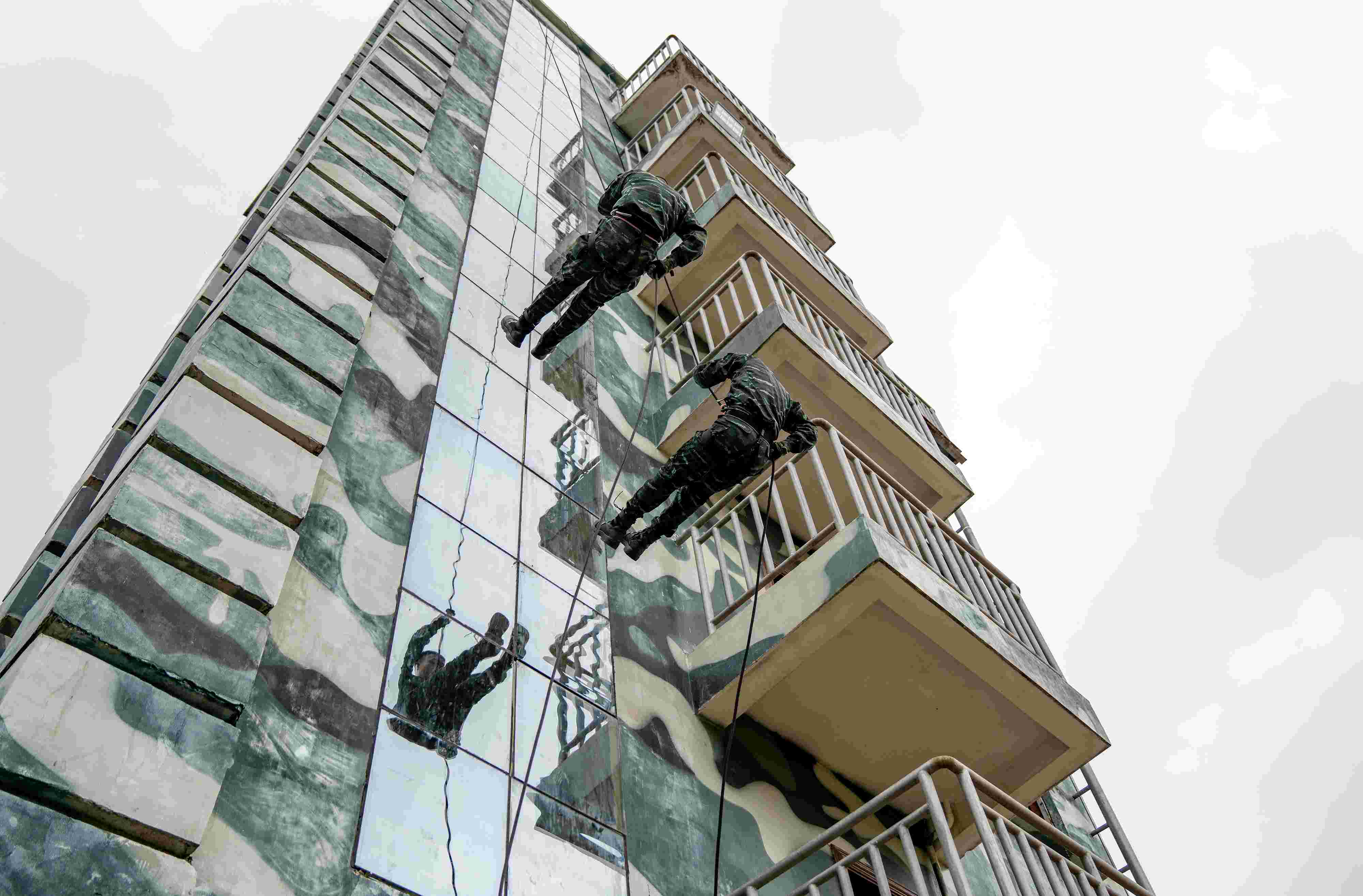 武警广西总队钦州支队:军营"蜘蛛侠"苦练硬功