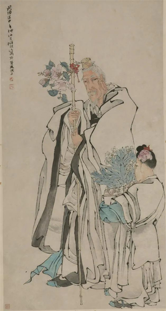 献瑞图 任伯年 中国画  148.7×78.2cm 1872年 中国美术馆藏