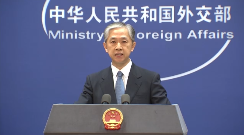 Chinese Foreign Ministry spokesperson Wang Wenbin points out the relations between Fort Detrick and Unit 731 at a press conference, Beijing, China, June 4, 2021 /CMG