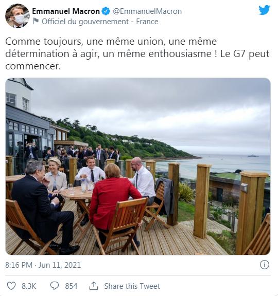 法国总统马克龙发布的照片。