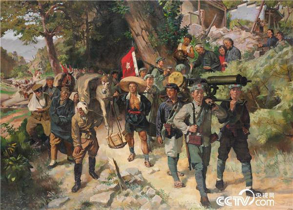 《胜利的行列》戴泽 布面油画 160cm × 221cm 1961年 中国国家博物馆藏