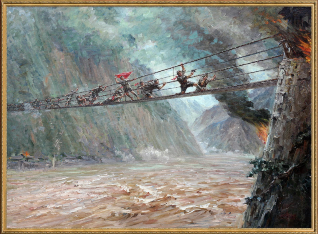 刘国枢在1959年创作的作品《飞夺泸定桥》。