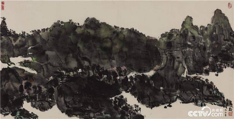 稳重，邵大箴，纸本水墨，66x133cm，1999年
