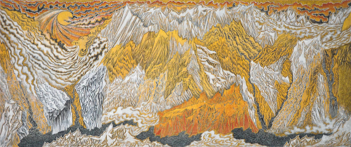 67心象圣境书画家余涵宇积墨重彩金碧山水画观摩展南昌站开幕