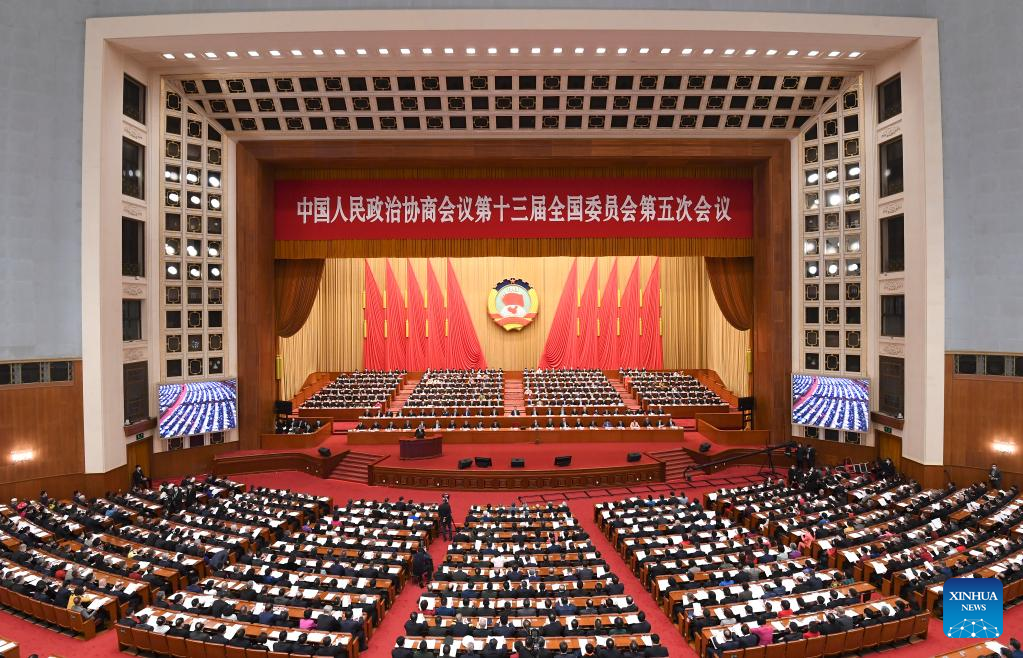 The fifth session of the 13th National Committee of the Chinese People’s Political Consultative Conference (CPPCC) opens at the Great Hall of the People in Beijing, capital of China, March 4, 2022. (Xinhua/Yin Bogu)
