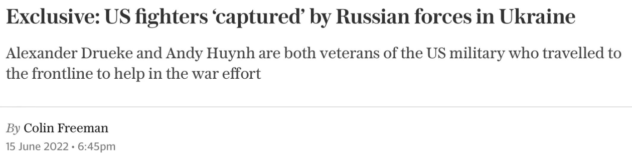 首批成为俄战俘的美国人 外媒曝两名前美国军人在乌克兰作战被俘 新闻频道 央视网 Cctv Com