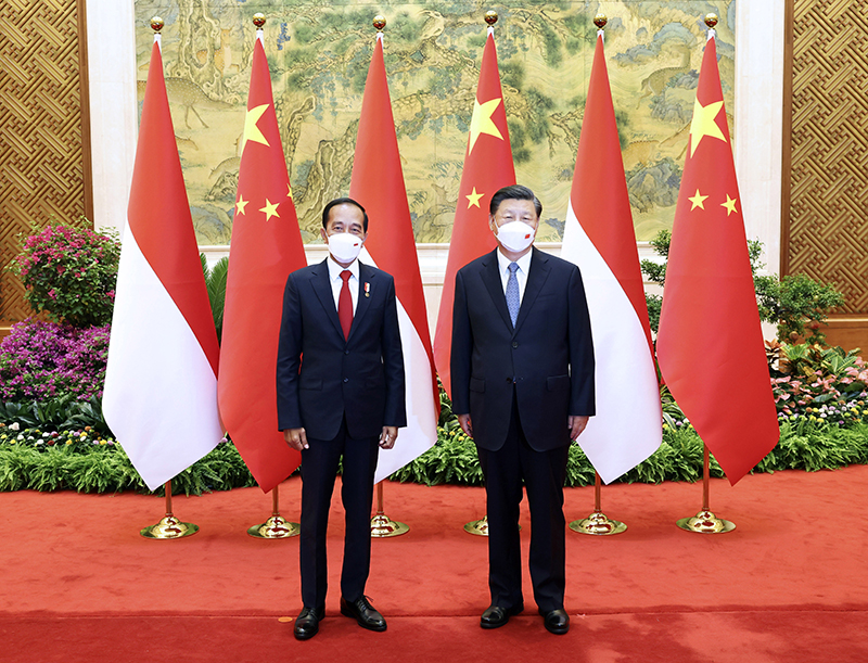 7月26日下午，国家主席习近平在北京钓鱼台国宾馆同印度尼西亚总统佐科举行会谈。新华社记者 庞兴雷 摄