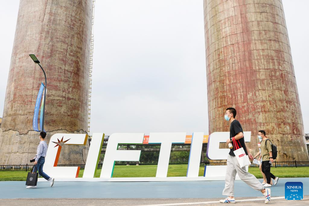 Visitors are seen at Shougang Park during the 2022 China Internatio<em></em>nal Fair for Trade in Services (CIFTIS) in Beijing, capital of China, Sept. 3, 2022. The CIFTIS opend to the public on Saturday. (Xinhua/Hao Zhao)