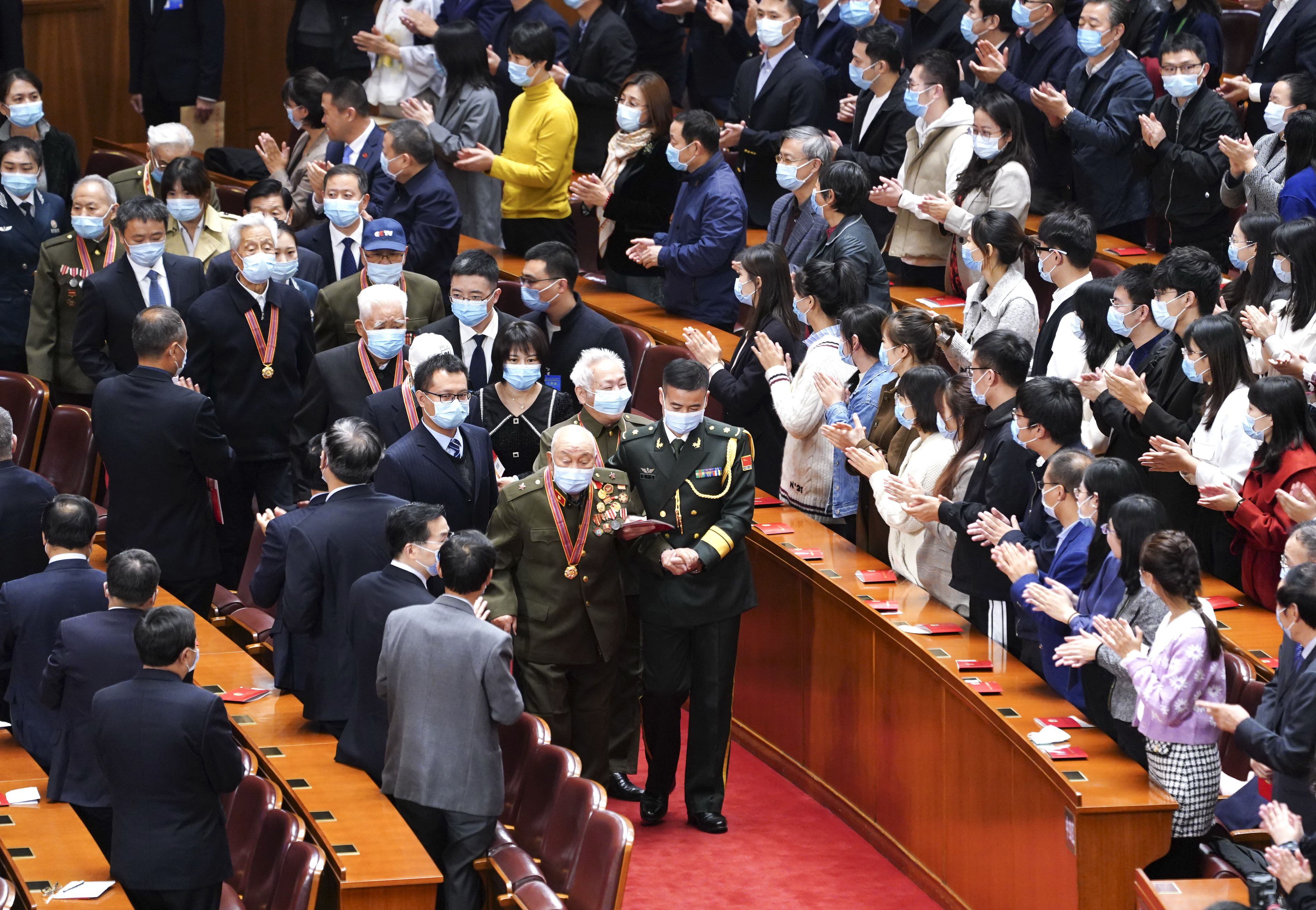 纪念中国人民志愿军抗美援朝出国作战70周年大会在北京人民大会堂隆重