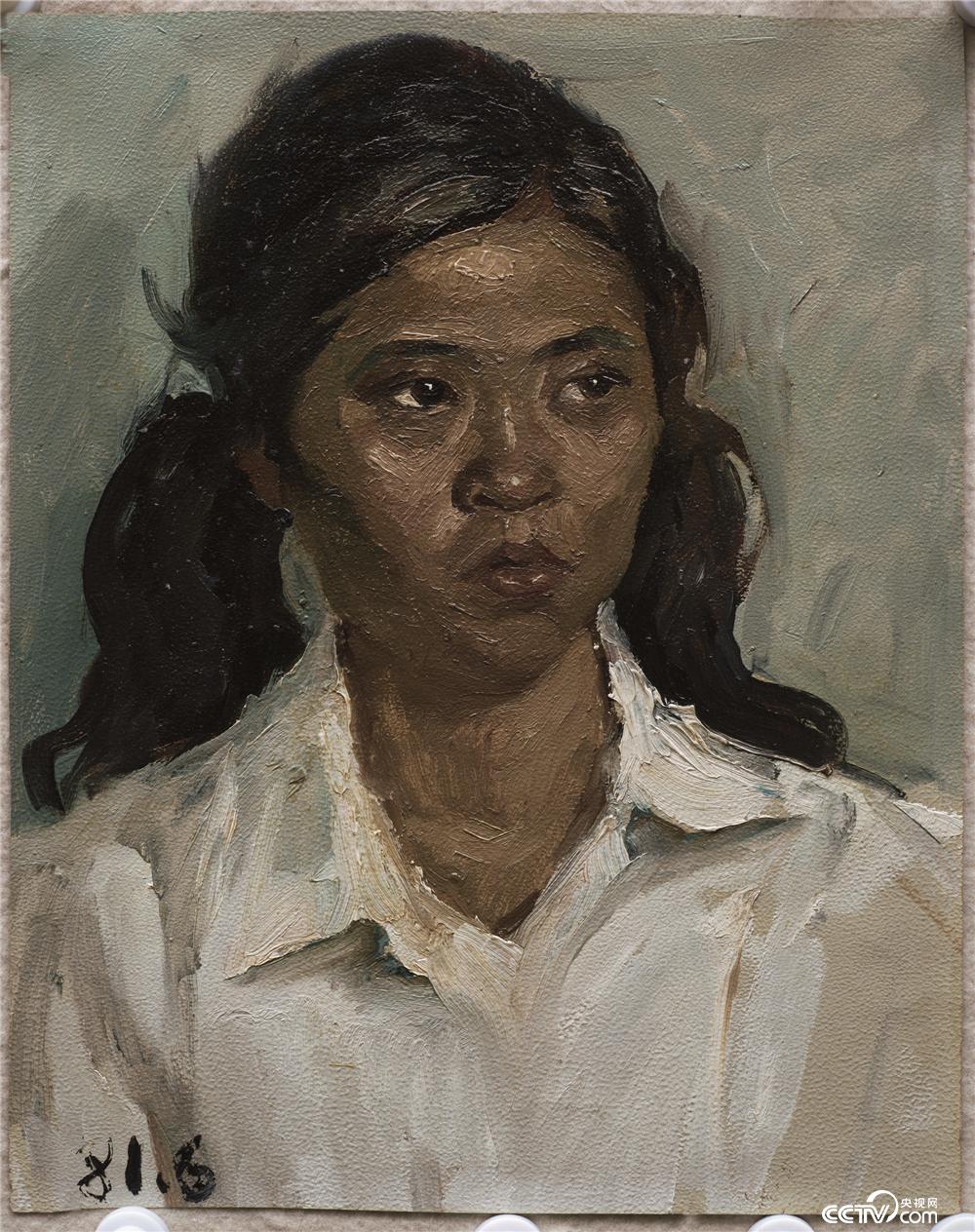 《女青年》油画 1981  37×29cm