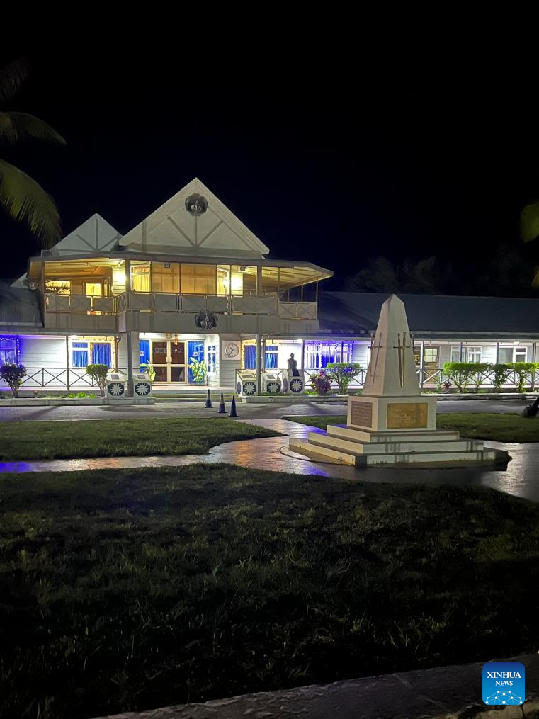 This photo taken with a mobile phone on Jan. 15, 2024 shows the Parliament of Nauru. The Republic of Nauru announced Monday that it will recognize the one-China principle and sever "diplomatic relations" with Taiwan. (Photo by Liang Bijiao/Xinhua)
