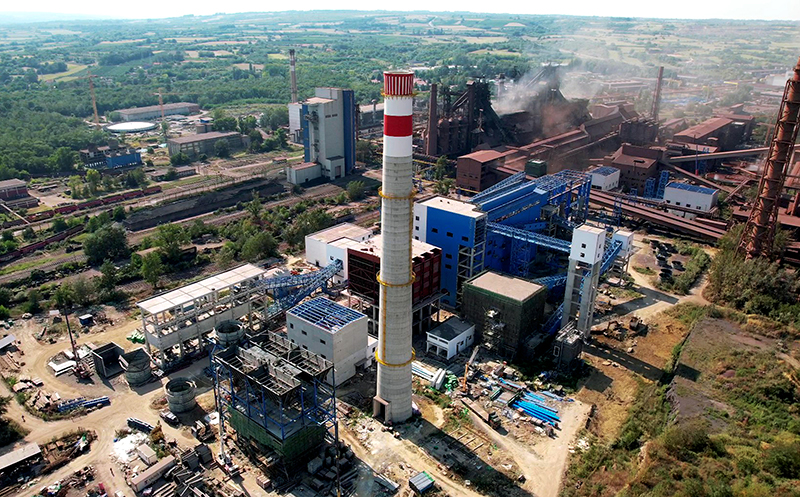 这是2021年8月16日拍摄的河钢集团塞尔维亚斯梅代雷沃钢厂。