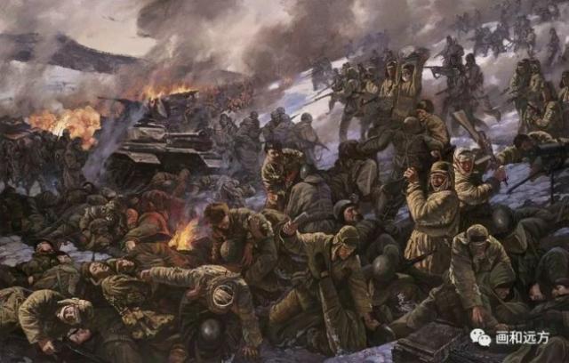 激战松骨峰  160X250cm 1999年