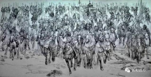 成吉思汗与蒙古铁骑 （素描稿）