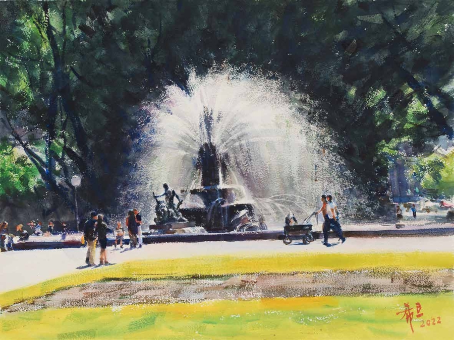 二川　和之、海月、希少画集画、新品額装 水彩画大家陈希旦：90岁是艺术生命的新起点_民声频道_央视网(cctv.com)
