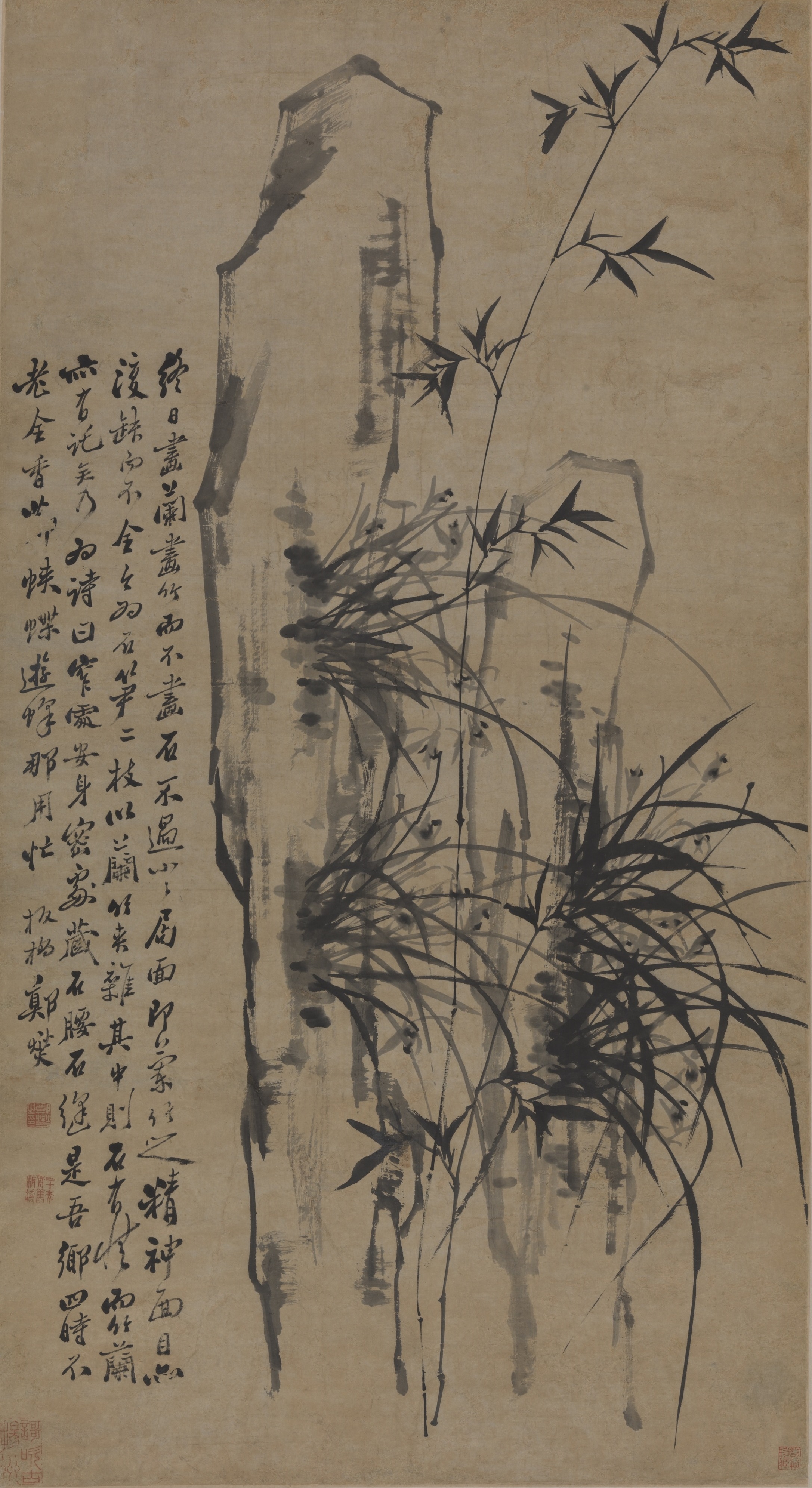 兰竹  郑板桥  中国画 133×72.5cm 清代 中国美术馆藏